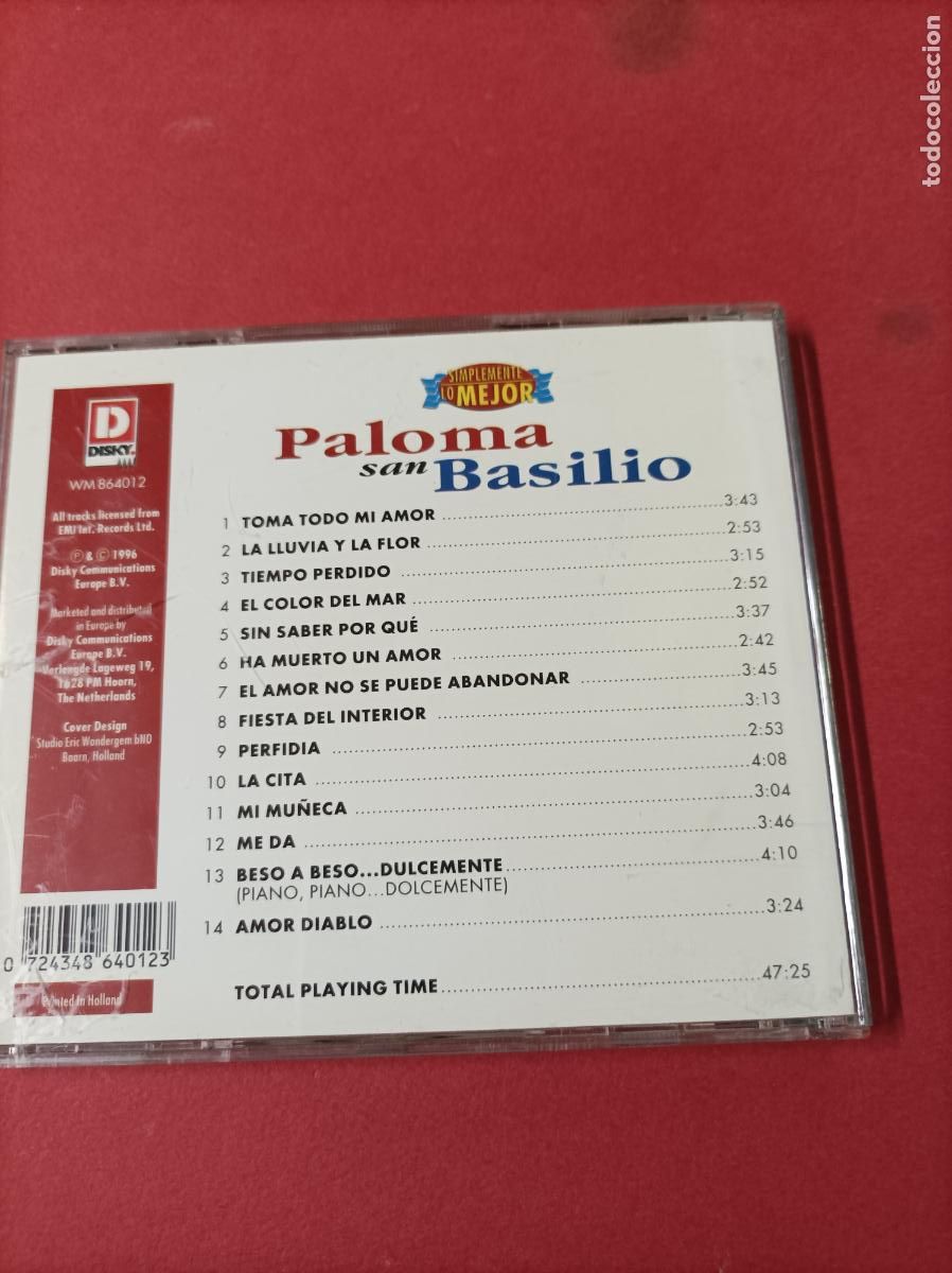 CDs de m&uacute;sica: COMPACT DISC CD PALOMA SAN BASILIO SIMPLEMENTE LO MEJOR - Foto 4