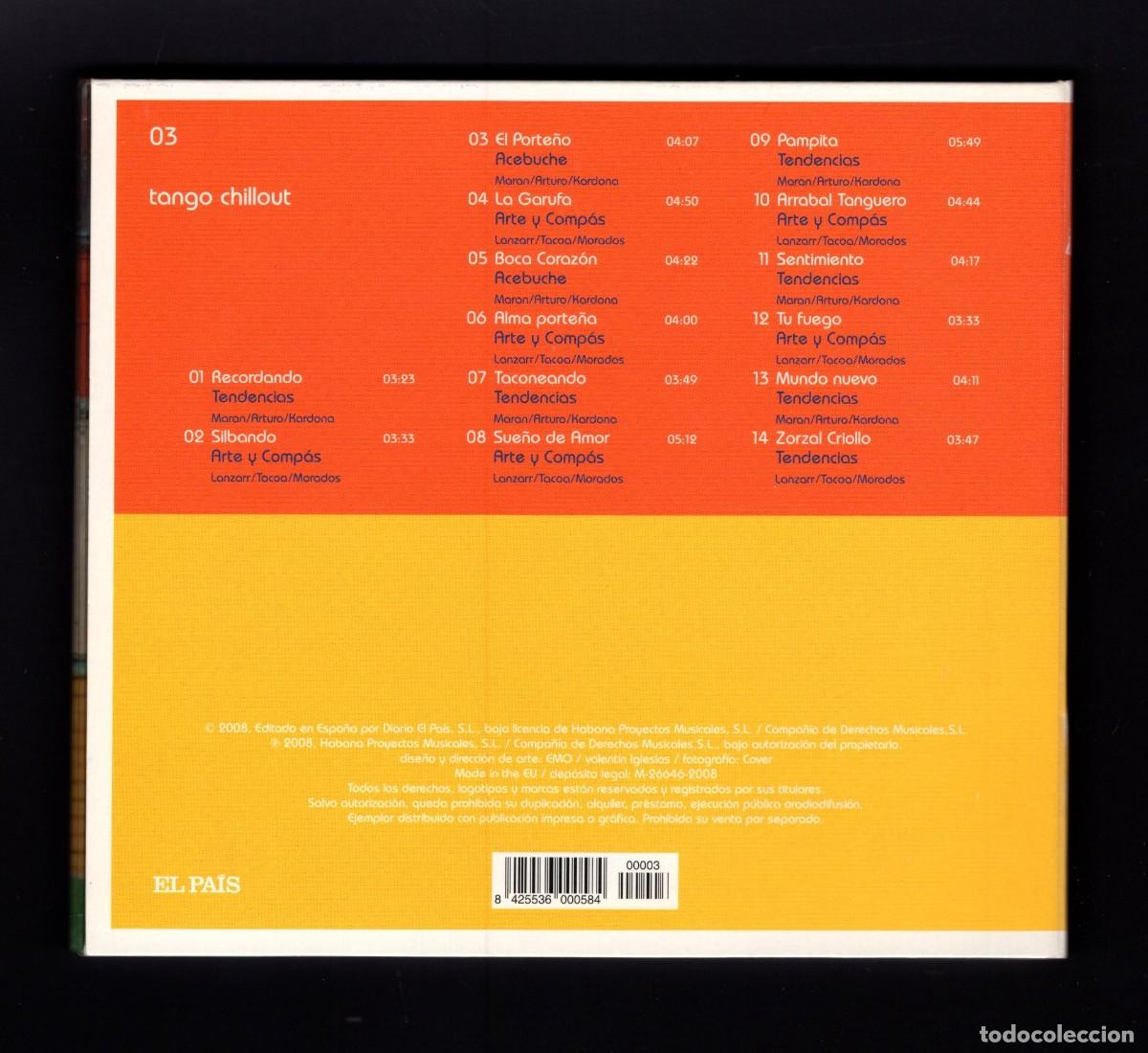 CDs de m&uacute;sica: CD. Tango CHILLOUT. El Pa&iacute;s N&ordm; 03. - Foto 2