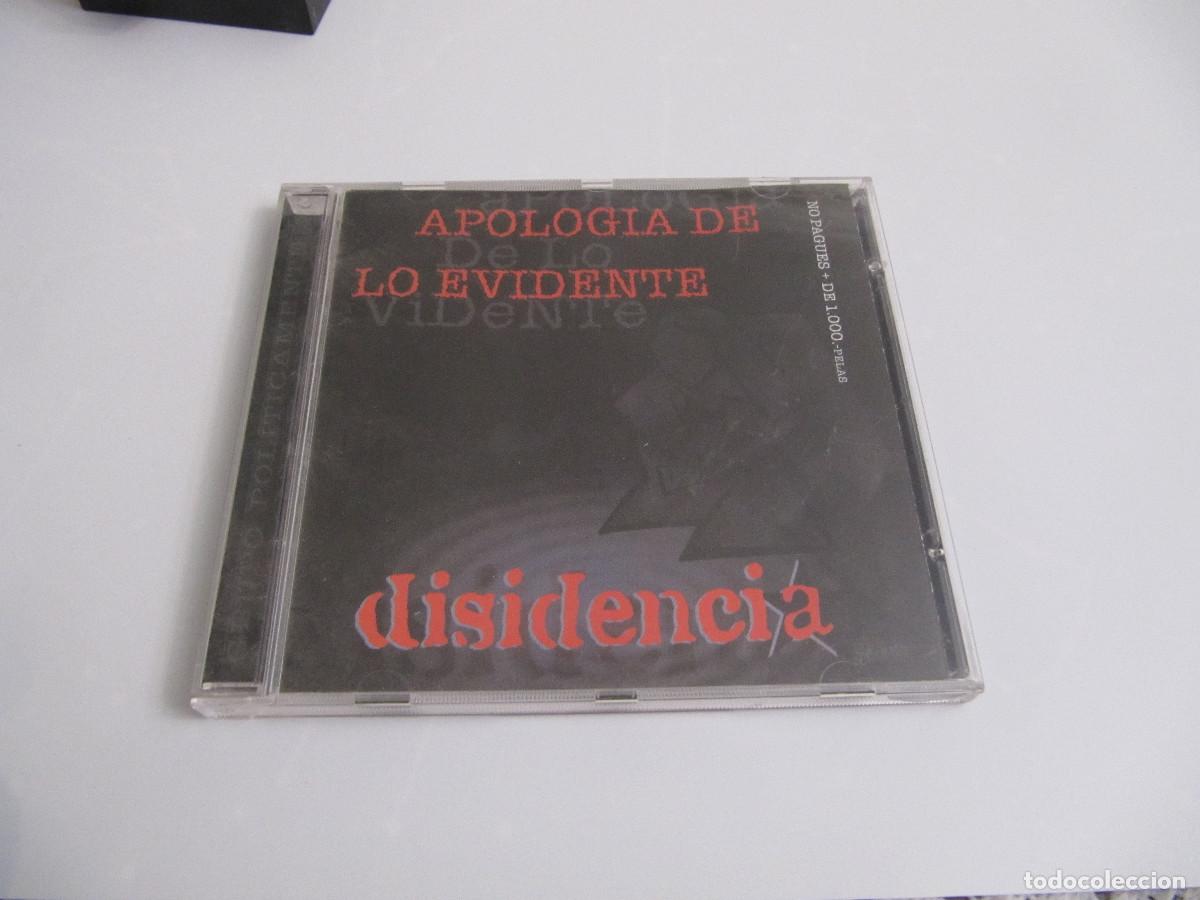 CDs de m&uacute;sica: DISIDENCIA - APOLOG&Iacute;A DE LO EVIDENTE - Foto 1