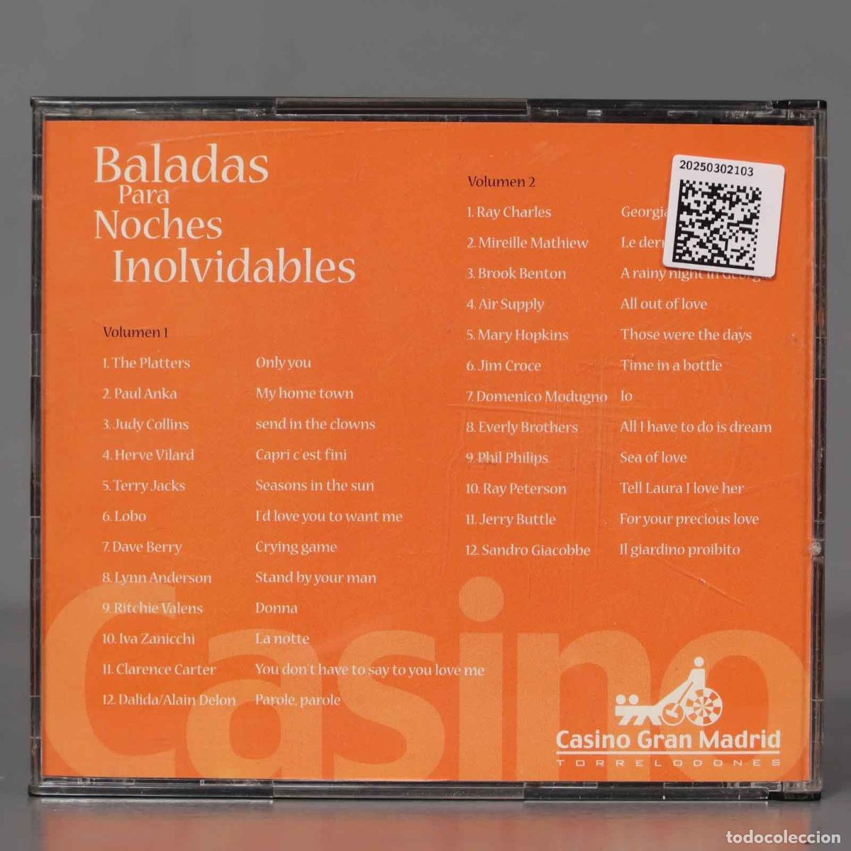CDs de m&uacute;sica: CD. Baladas Para Noches Inolvidables - Foto 2