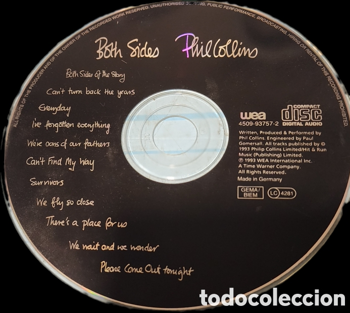 CDs de m&uacute;sica: Both Sides y Phil Collins cd m&uacute;sica compact disc - Foto 1