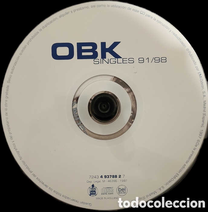 CDs de m&uacute;sica: Cd m&uacute;sica OBK M&Uacute;SICA