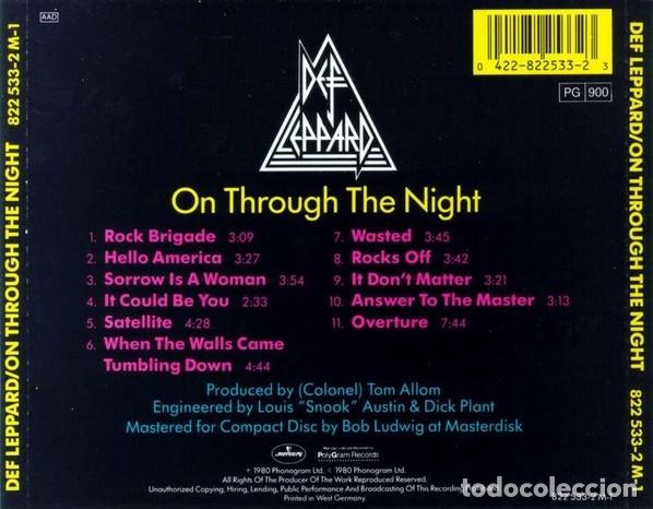CDs de m&uacute;sica: Def Leppard &ndash; On Through The Night - Foto 2