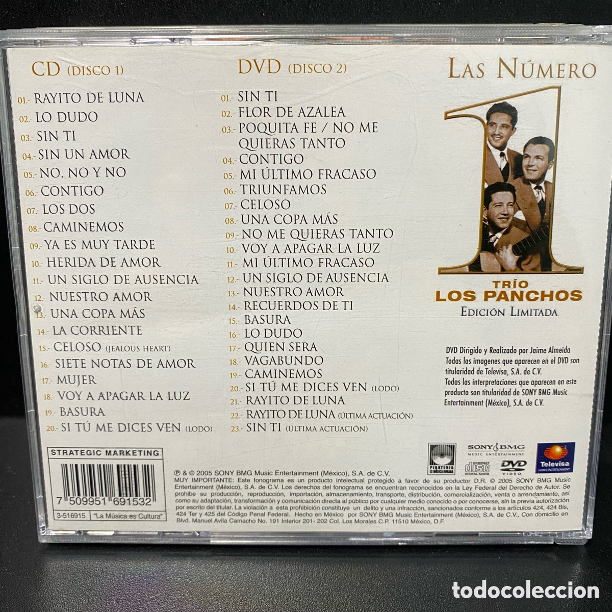 CDs de m&uacute;sica: Trio Los Panchos - Las Numero 1 (CD+DVD) - Foto 2