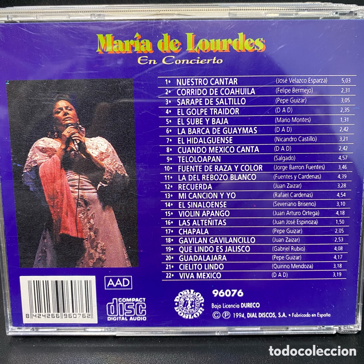 CDs de m&uacute;sica: Maria De Lourdes - En Concierto (CD) - Foto 2