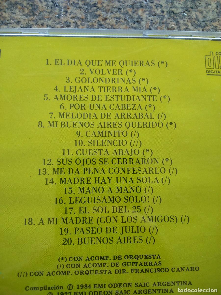 CDs de m&uacute;sica: CD -- CARLOS GARDEL -- 20 GRANDES EXITOS -- - Foto 2