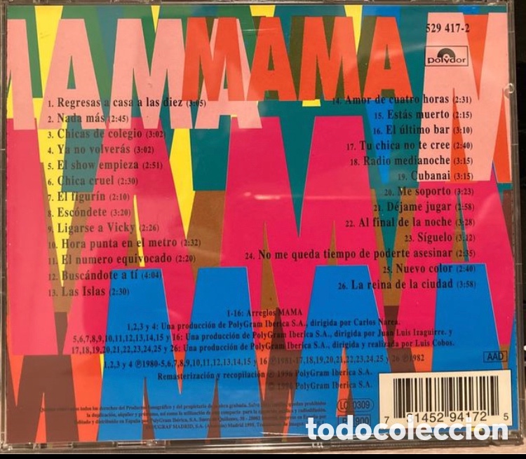 CDs de m&uacute;sica: Mam&aacute; - Grandes &eacute;xitos CD 1996 Polygram - Foto 2