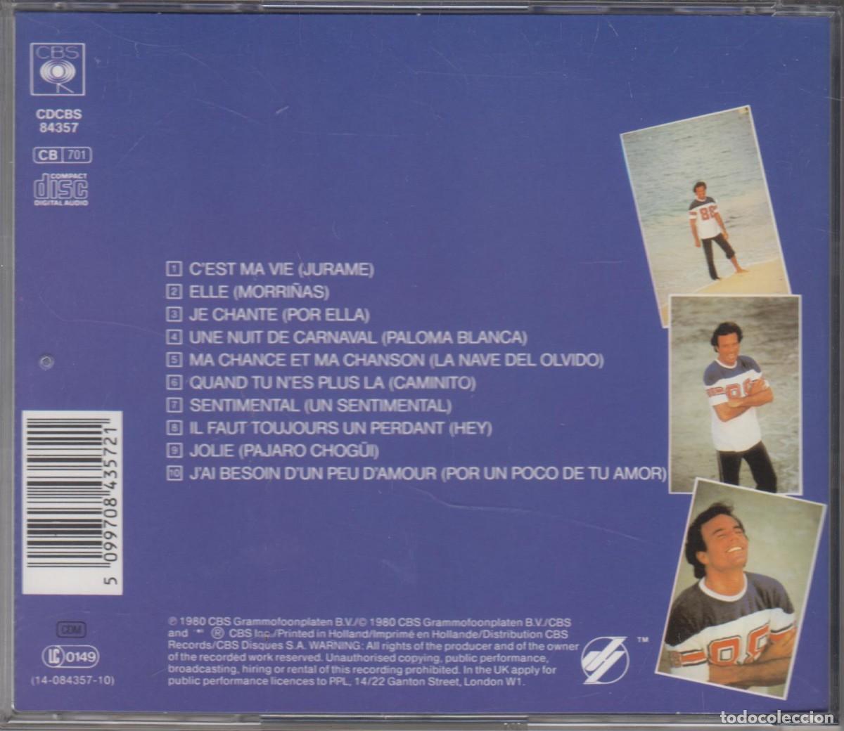CDs de m&uacute;sica: Julio Iglesias cd Sentimental CBS En franc&eacute;s - Foto 2