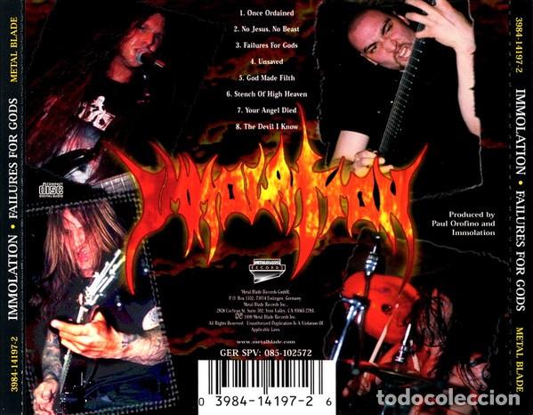 CDs de m&uacute;sica: Immolation &ndash; Failures For Gods - Foto 2