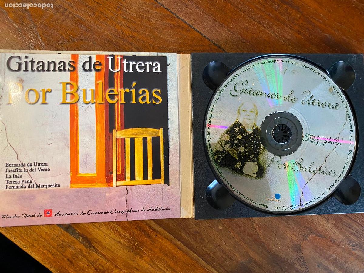 CDs de m&uacute;sica: GITANAS DE UTRERA POR BULER&Iacute;AS - CD - LUNA DISCO 2000. - Foto 3