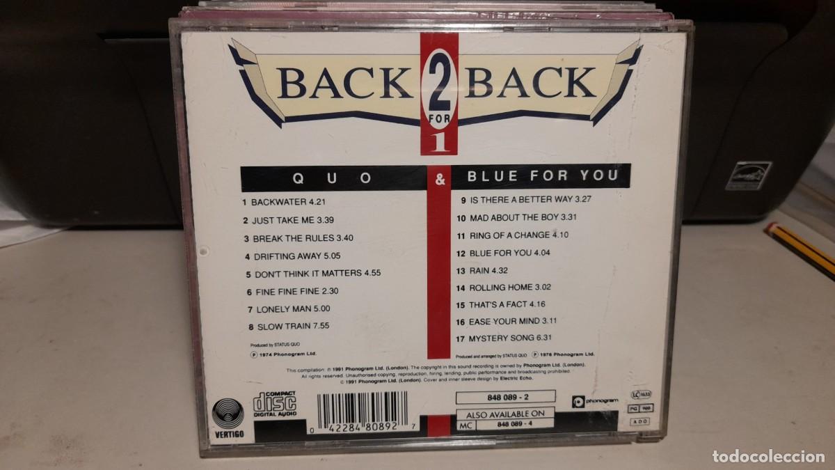 CDs de m&uacute;sica: CD STATUS QUO ( BACK 2 FOR BACK ) QUO + BLUE FOR YOU - Foto 2