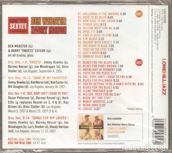 CDs de m&uacute;sica: Ben Webster / Harry Edison - Complete Sextet Studio Sessions ( 2 x CD Jazz) - Foto 2