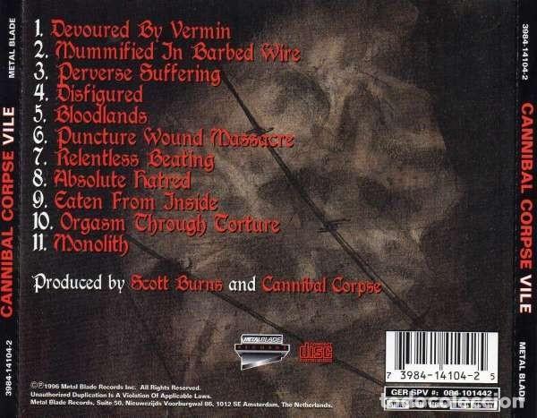 CDs de m&uacute;sica: Cannibal Corpse &ndash; Vile - Foto 2