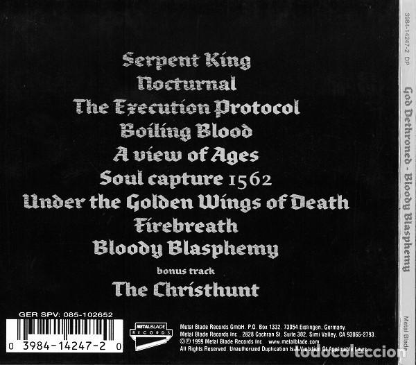 CDs de m&uacute;sica: God Dethroned &ndash; Bloody Blasphemy - Digipak - Foto 2