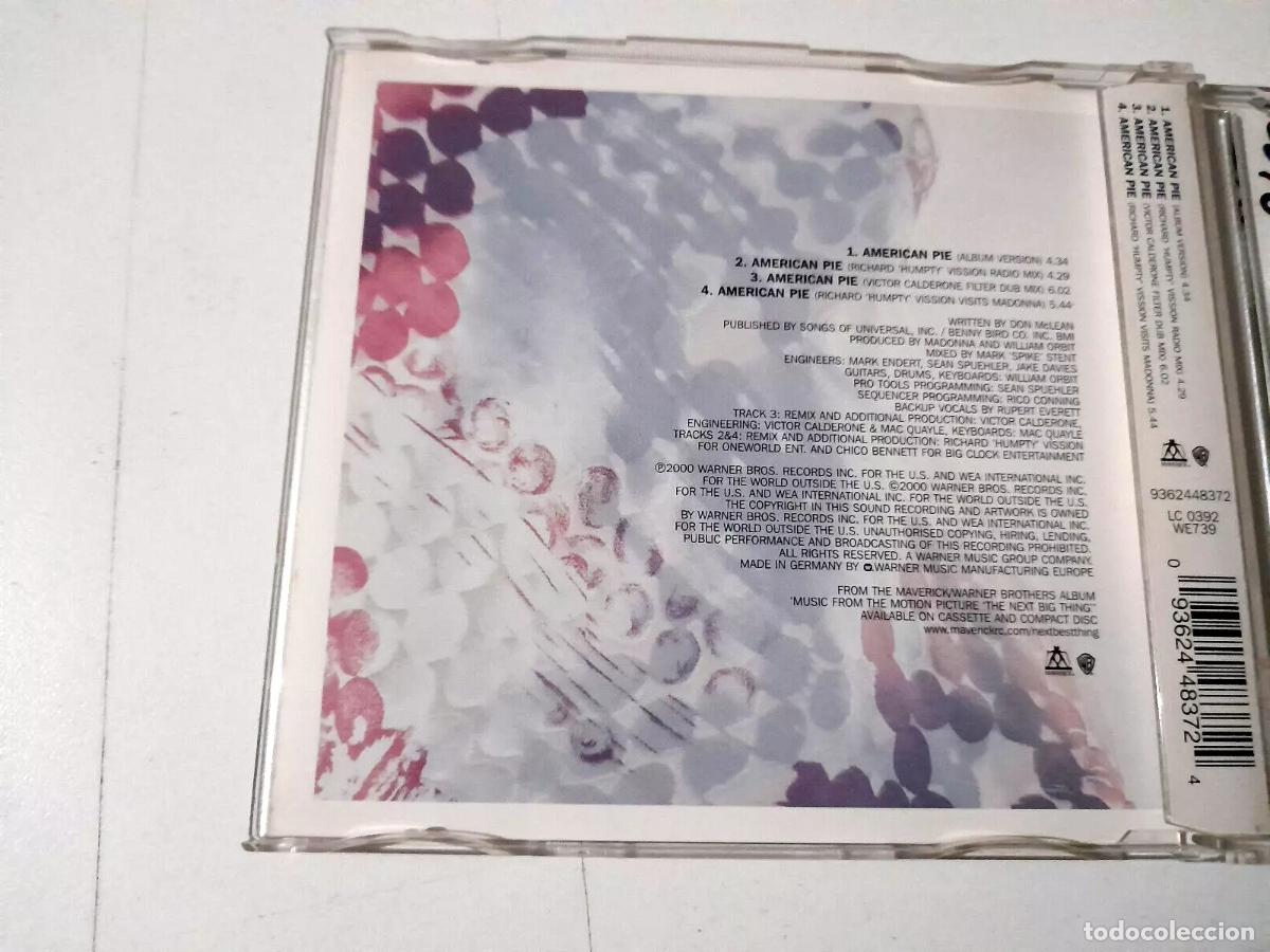 CDs de m&uacute;sica: MADONNA &rdquo;AMERICAN PIE&rdquo; CD SINGLE 4 TRACKS - Foto 2