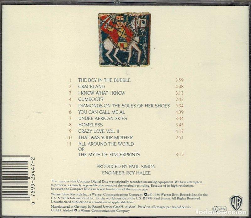 CDs de m&uacute;sica: Paul Simon - Graceland. CD - Foto 2