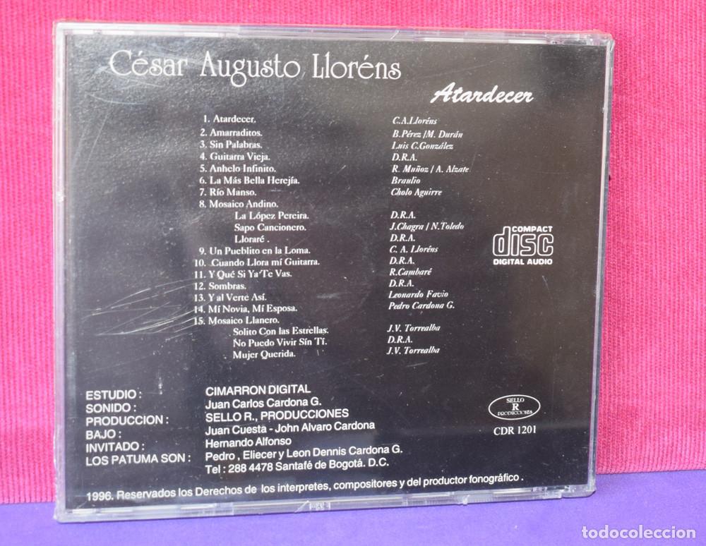 CDs de m&uacute;sica: CESAR AUGUSTO LLOR&Eacute;NS - ATARDECER - CD A ESTRENAR - Foto 3