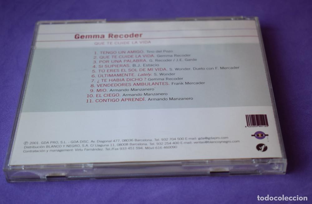 CDs de m&uacute;sica: GEMMA RECODER - QUE TE CUIDE LA VIDA - CD 2001 - Foto 4