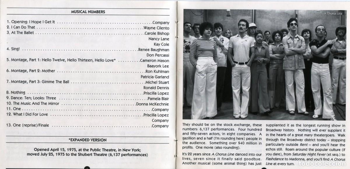 CDs de m&uacute;sica: A CHORUS LINE. Original Broadway Cast Recording. - Foto 4