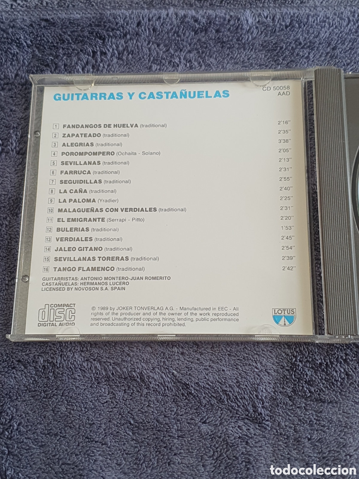 CDs de m&uacute;sica: CD33. Guitarras Y Casta&ntilde;uelas 1989. - Foto 3