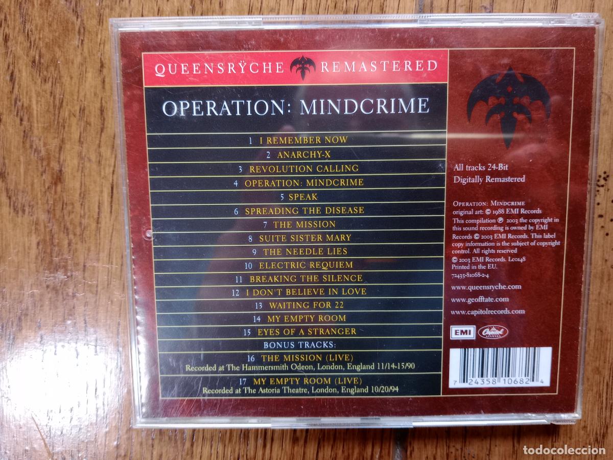 CDs de m&uacute;sica: Queensryche - operation: mindcrime - Foto 3
