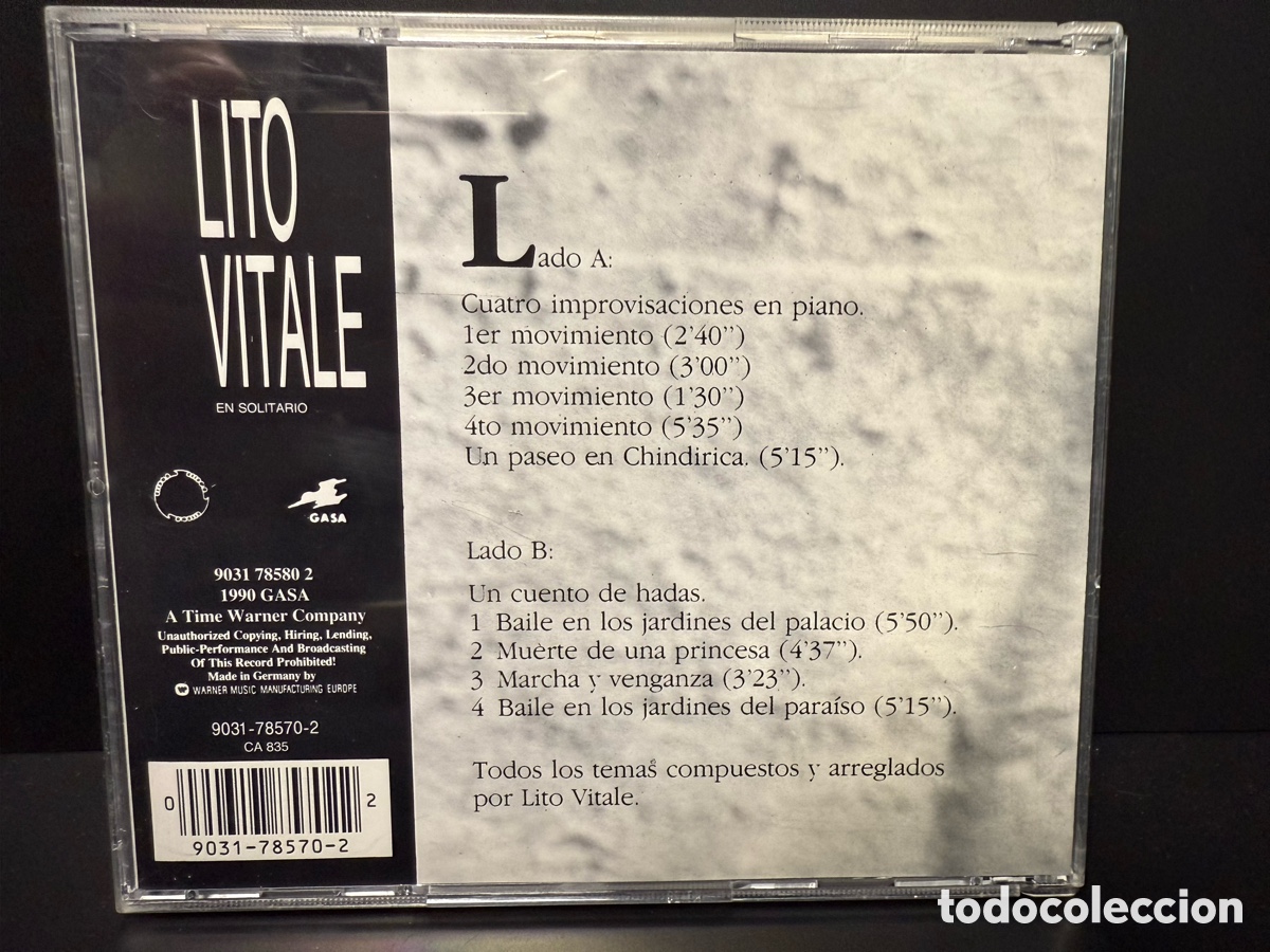 CDs de m&uacute;sica: Lito Vitale - En Solitario (CD) - Foto 2