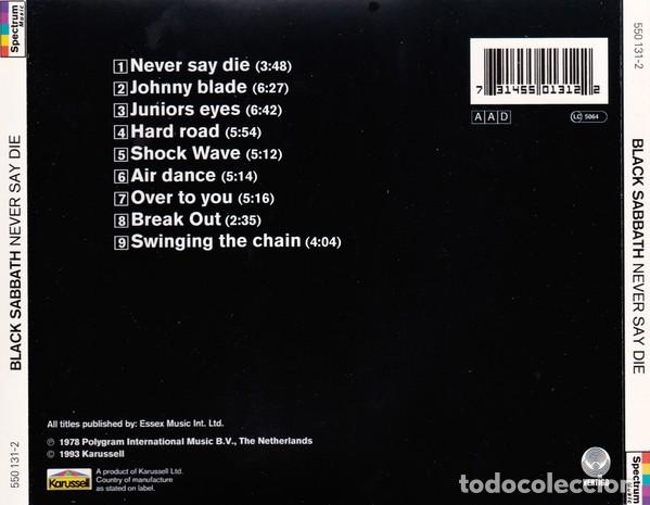 CDs de m&uacute;sica: Black Sabbath &ndash; Never Say Die! - Foto 2