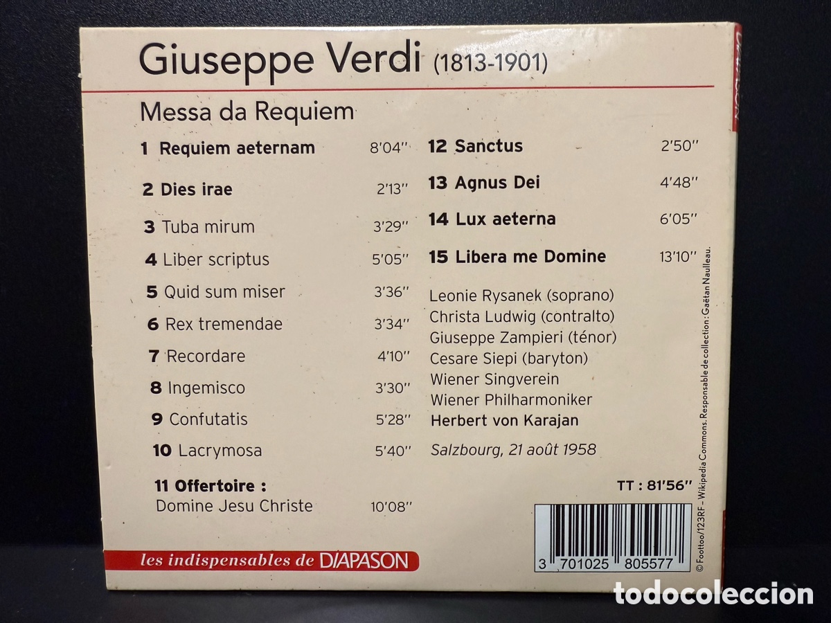 CDs de m&uacute;sica: Verdi - Herbert von Karajan - Requiem (CD) - Foto 2