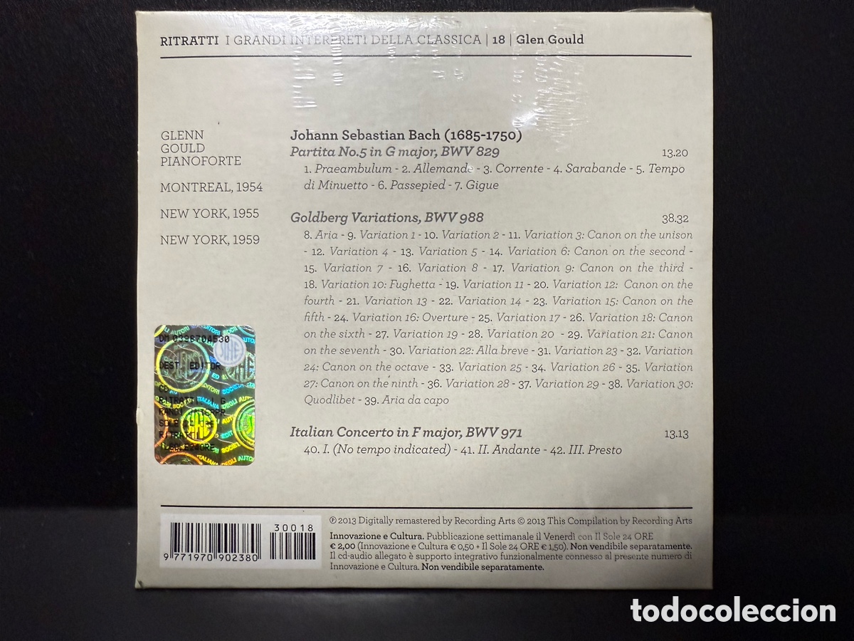 CDs de m&uacute;sica: Glenn Gould - Ritratti (CD) *Precintado* - Foto 2