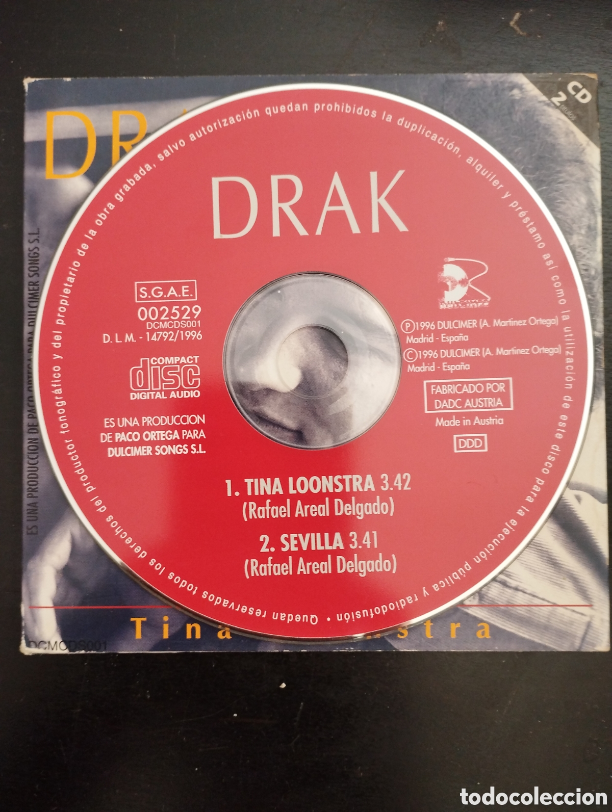 CDs de m&uacute;sica: Drak - Tina Loonstra. CD, Single. DCMCDS001 - Foto 3