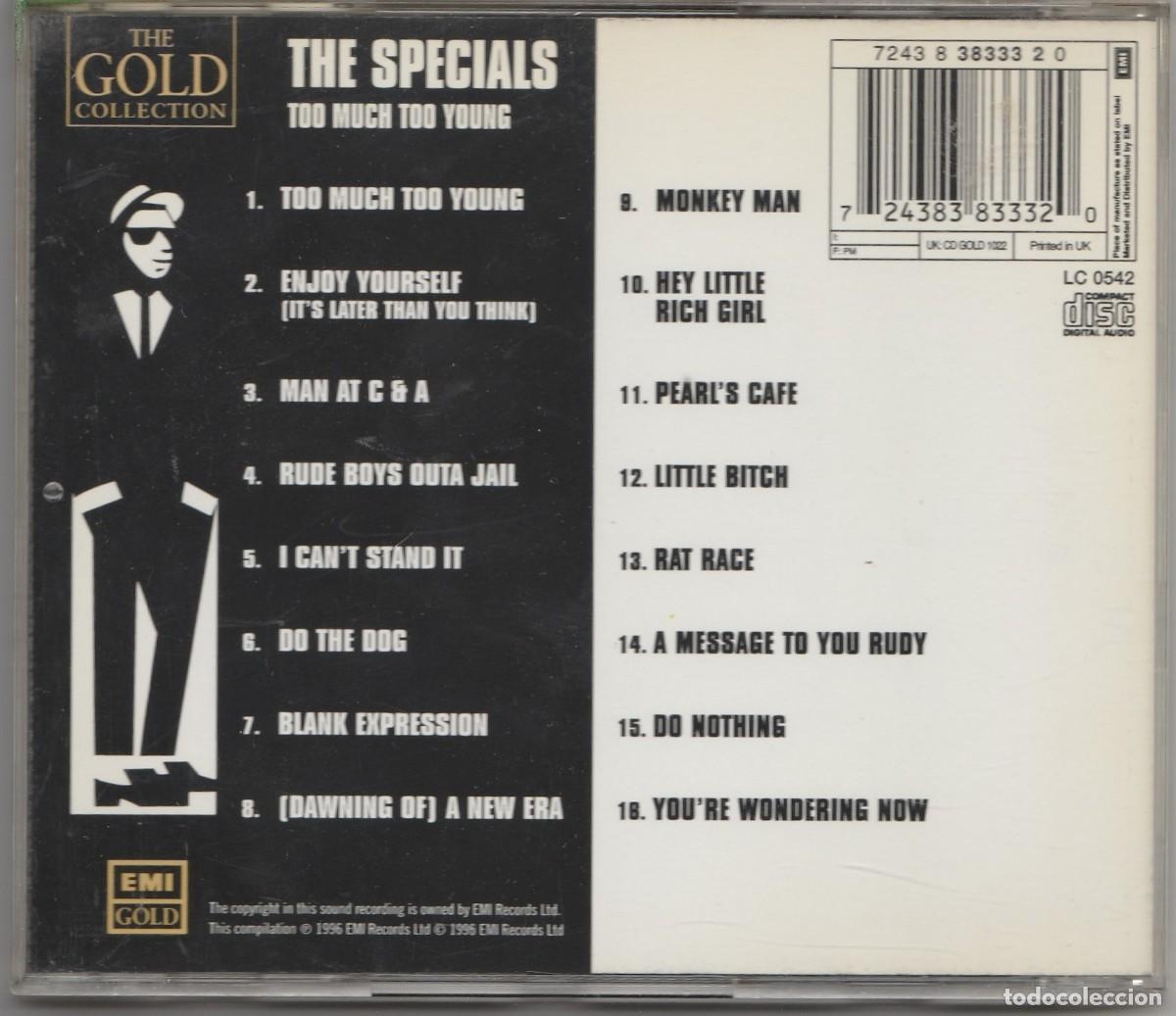 CDs de m&uacute;sica: CD THE SPECIALS - TOO MUCH TOO YOUNG - Foto 2