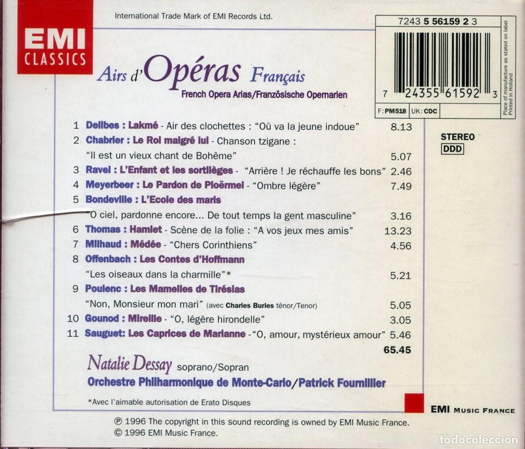 CDs de m&uacute;sica: NATALIE DESSAY. Airs dop&eacute;ras fran&ccedil;ais. - Foto 2