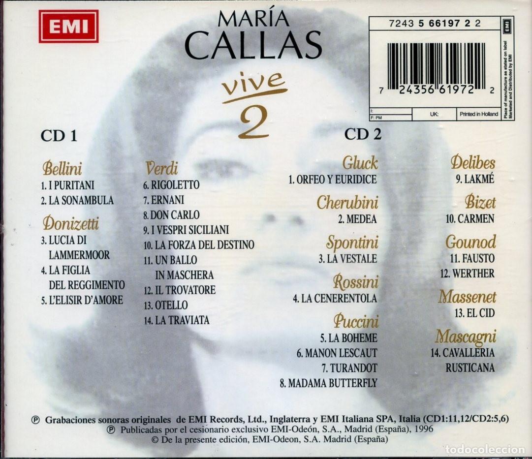 CDs de m&uacute;sica: MARIA CALLAS. Vive 2. (2 discos). - Foto 2