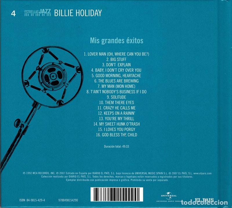 CDs de m&uacute;sica: Billie Holiday - Mis Grandes &Eacute;xitos. CD - Foto 2