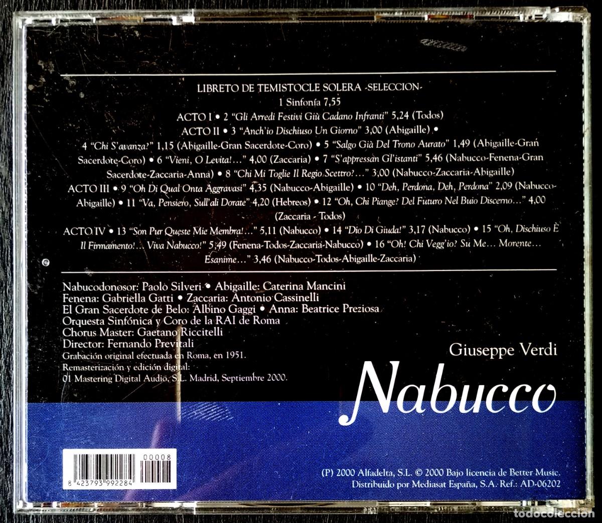 CDs de m&uacute;sica: Verdi . Nabucco . Homenaje a la &oacute;pera - Foto 2