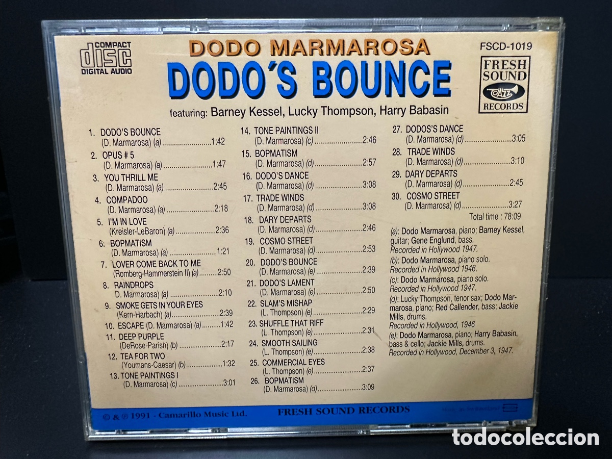 CDs de m&uacute;sica: Dodo Marmarosa - Dodos Bounce (CD) - Foto 2