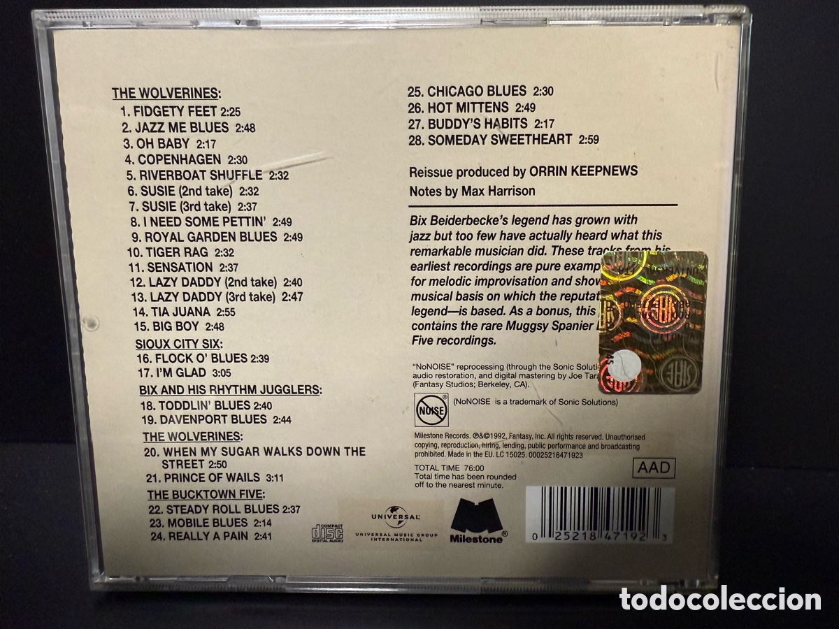 CDs de m&uacute;sica: Bix Beiderbecke - And The Chicago Cornets (CD) - Foto 2