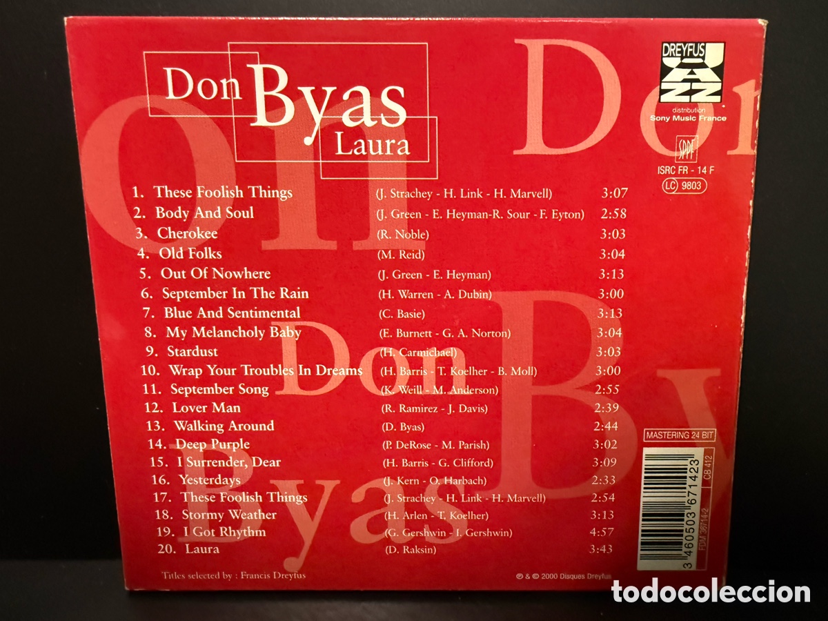 CDs de m&uacute;sica: Don Byas - Laura (CD) - Foto 2