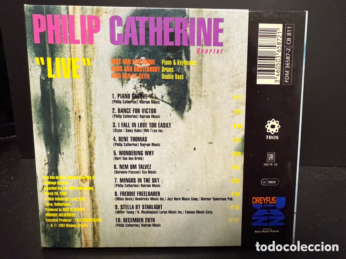CDs de m&uacute;sica: Philip Catherine Quartet - &rdquo;Live&rdquo; (CD) - Foto 2