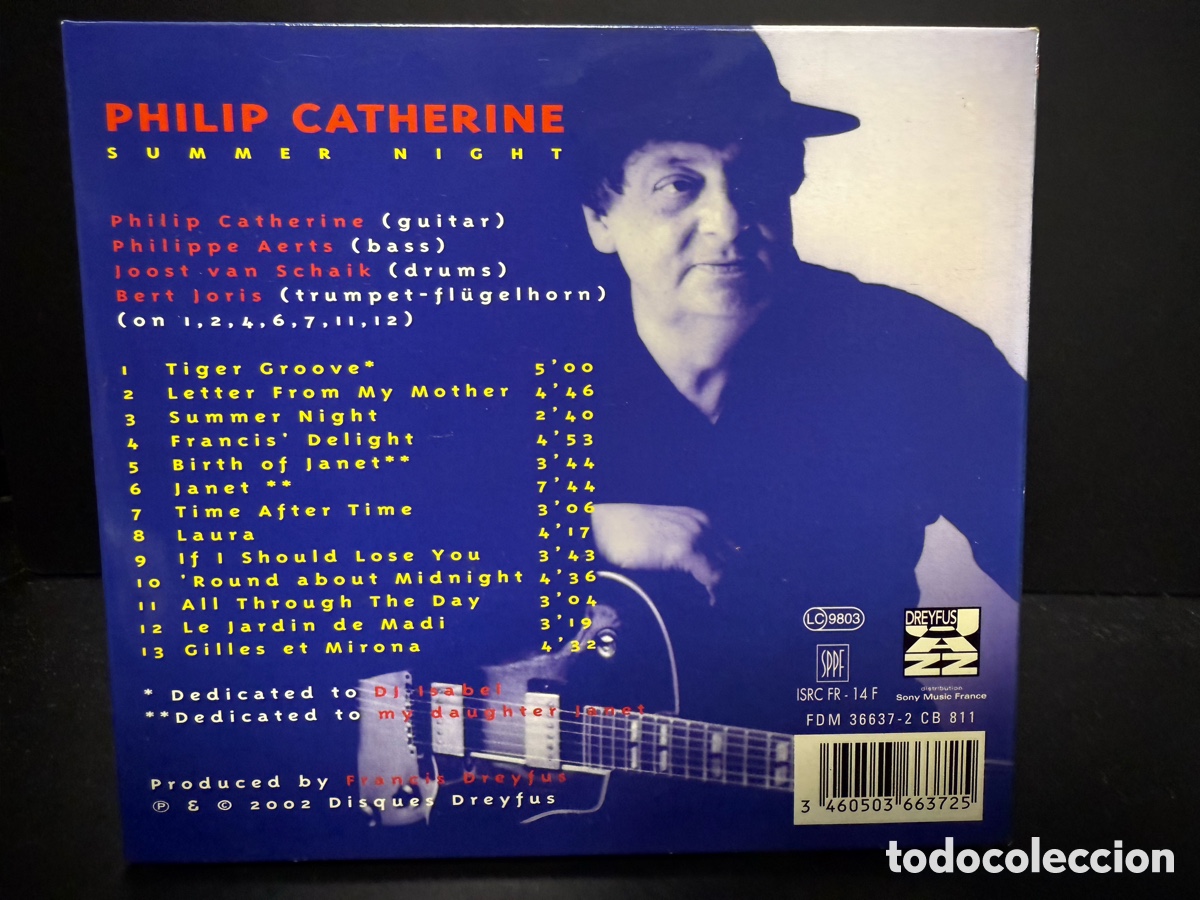 CDs de m&uacute;sica: Philip Catherine - Summer Night (CD) - Foto 2
