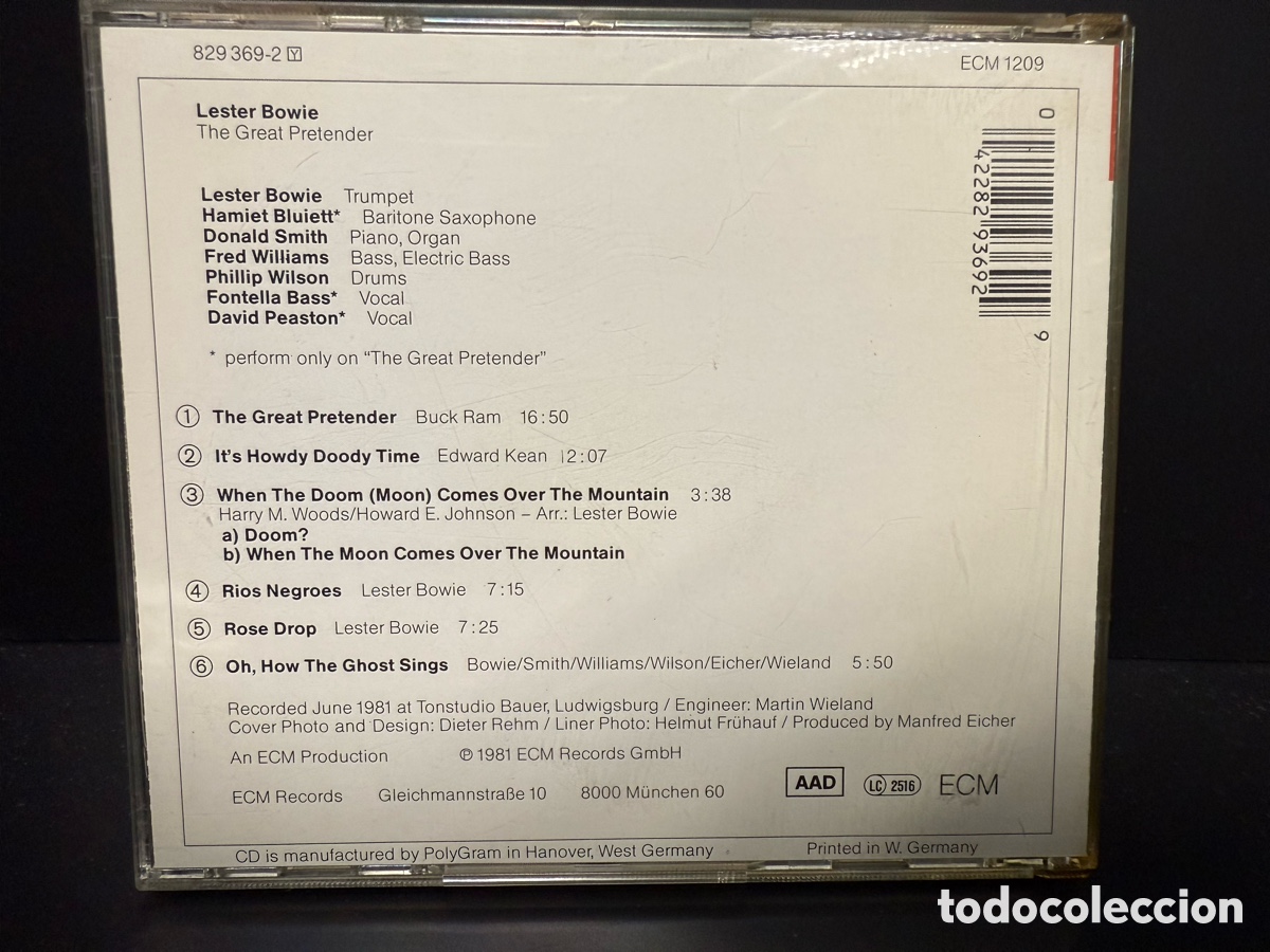 CDs de m&uacute;sica: Lester Bowie - The Great Pretender (CD) - Foto 2
