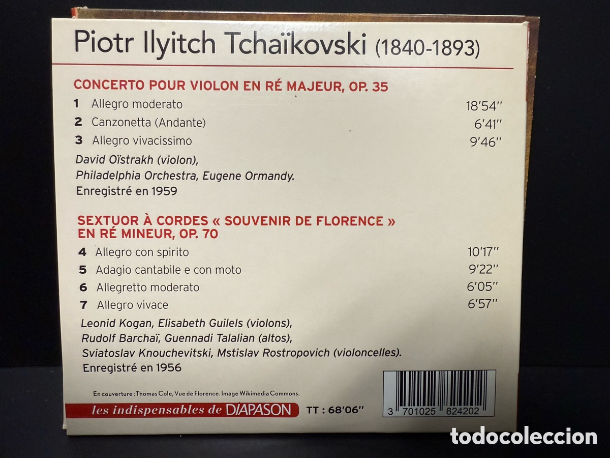 CDs de m&uacute;sica: Tchaikovsky - David Oistrakh, Eugene Ormandy, Leonid Kogan - Violin Concerto, Sextet (CD) - Foto 3