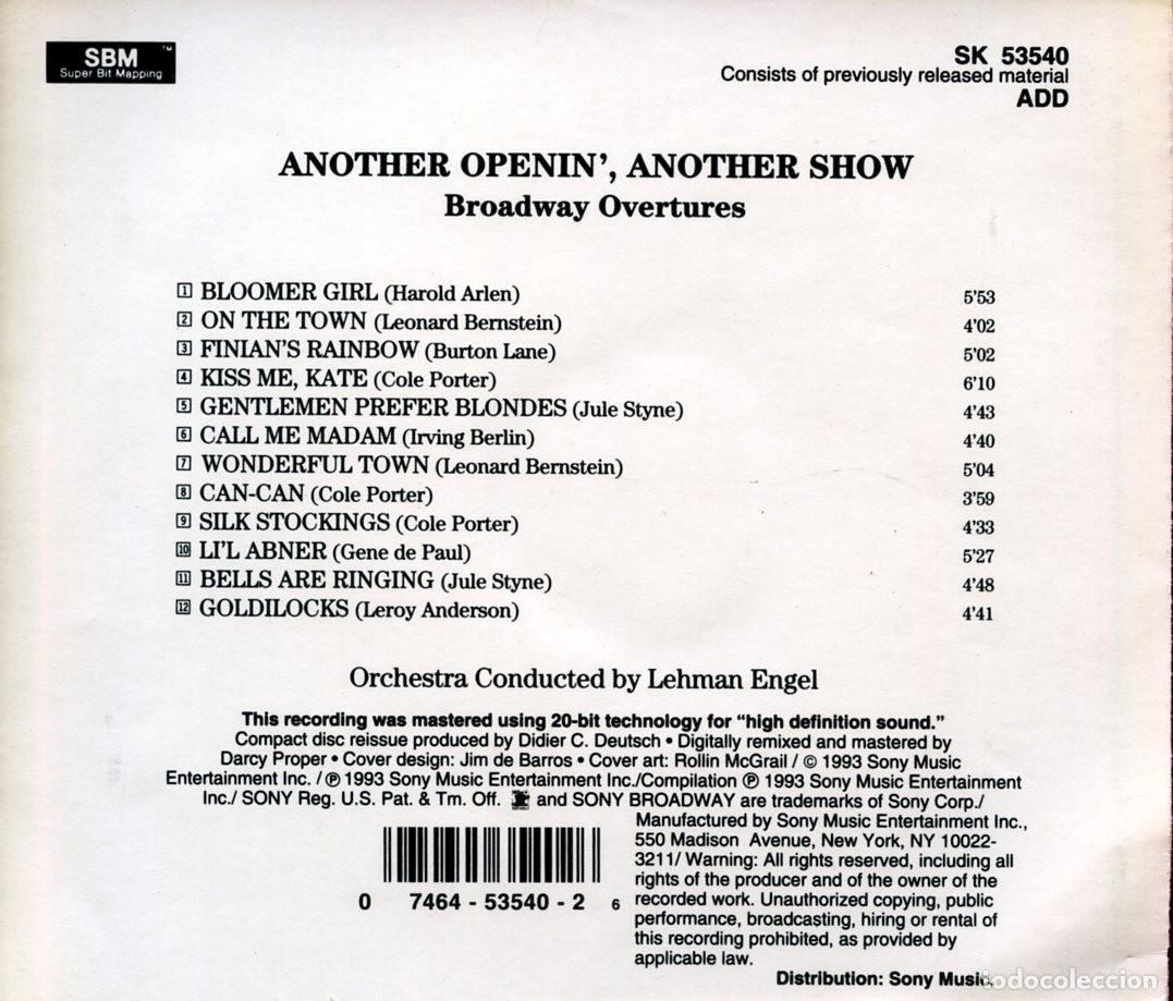 CDs de m&uacute;sica: BROADWAY OVERTURES. Another Openin Another Show. - Foto 2