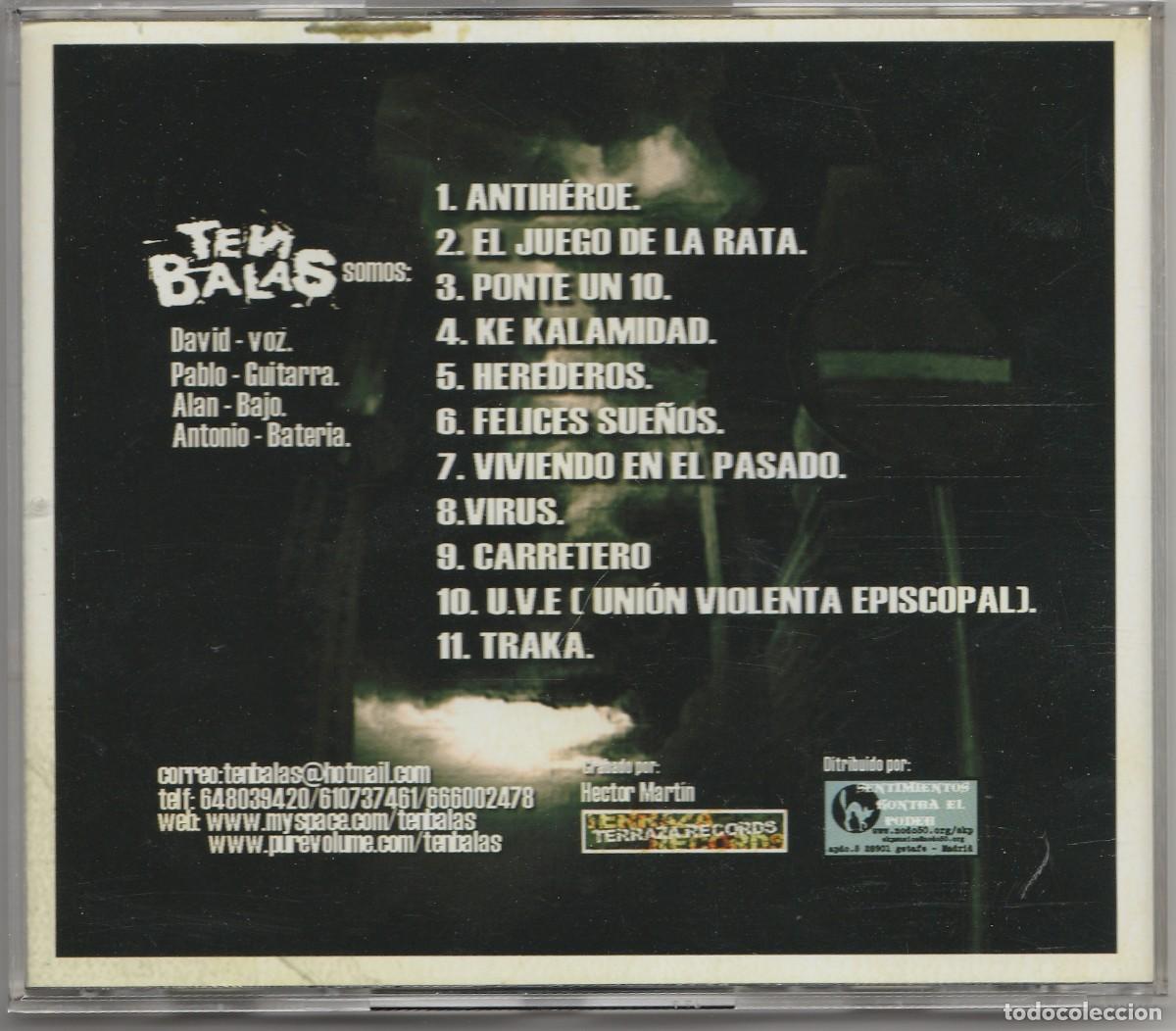 CDs de m&uacute;sica: CD TEN BALAS - SINTOMAS EVIDENTES - Foto 2
