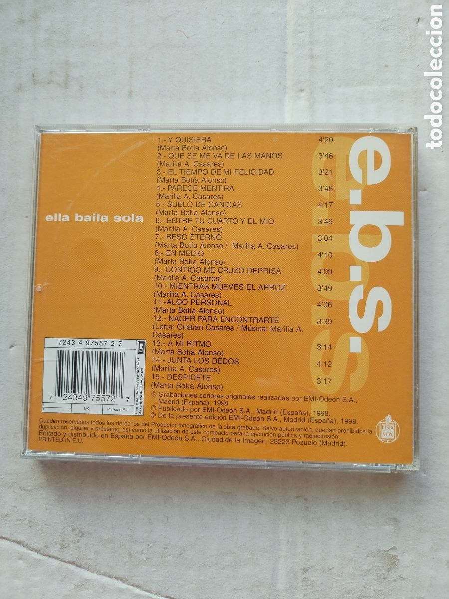 CDs de m&uacute;sica: CD ELLA BAILA SOLA/E.B.S. - Foto 2