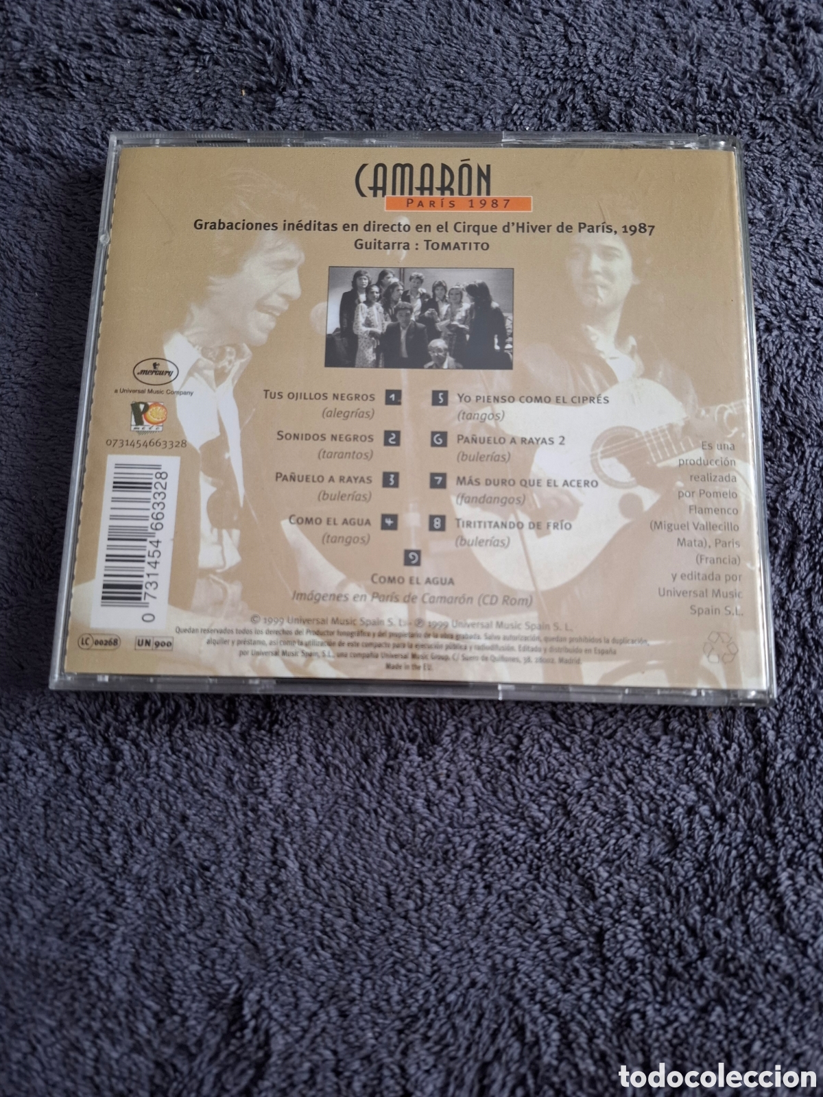 CDs de m&uacute;sica: CD21 . Camar&oacute;n Con Tomatito, Par&iacute;s 1987. - Foto 4