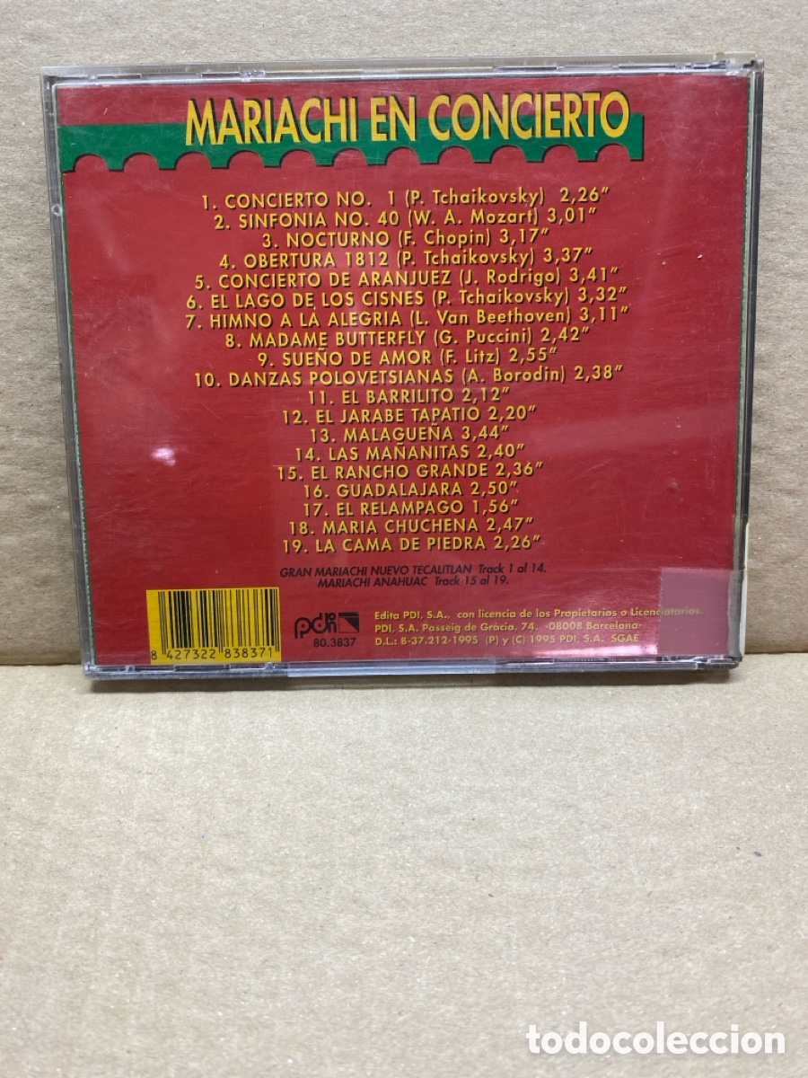 CDs de m&uacute;sica: CD MARIACHI EN CONCIERTO - Foto 2