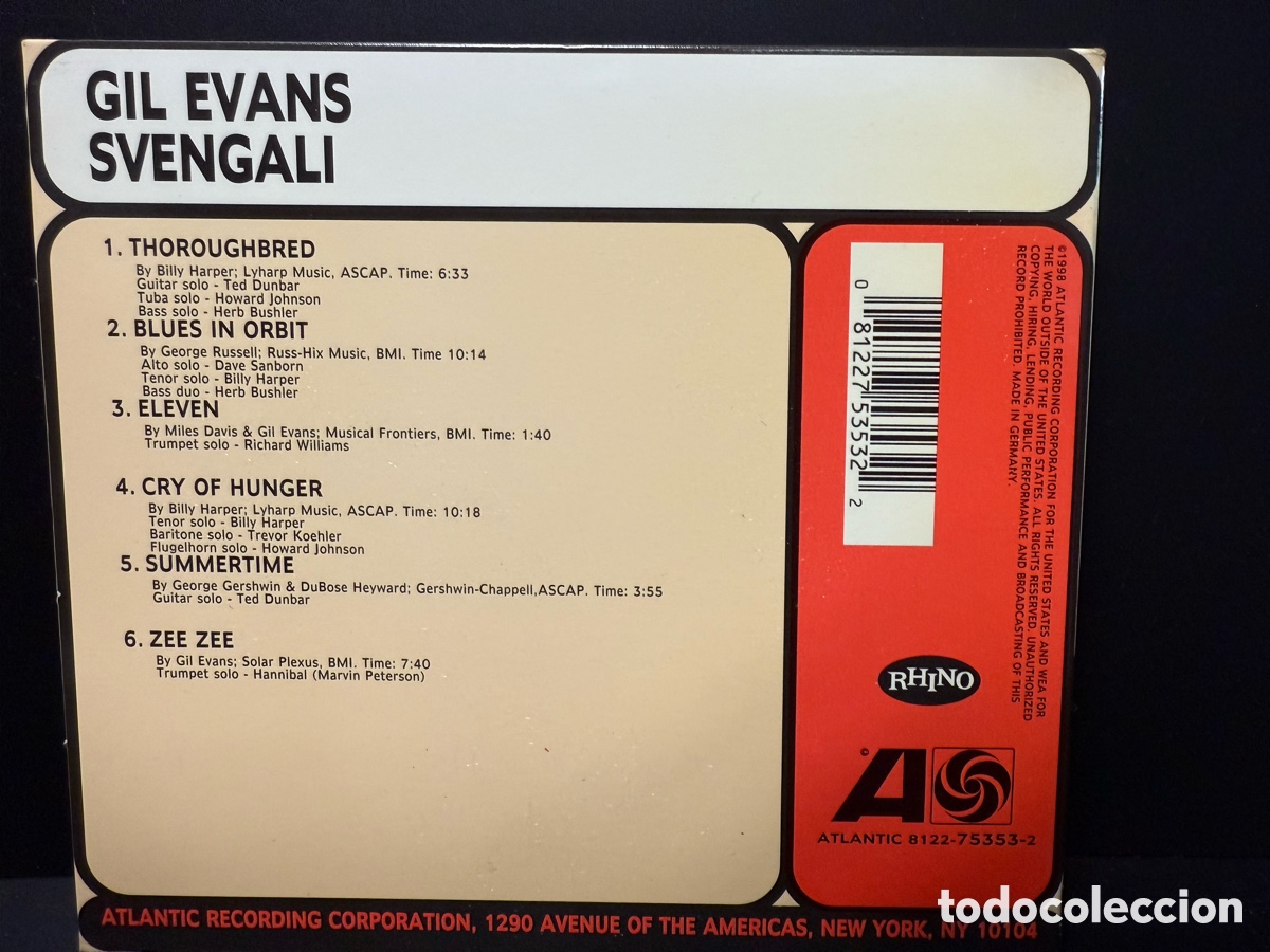 CDs de m&uacute;sica: Gil Evans - Svengali (CD) - Foto 3