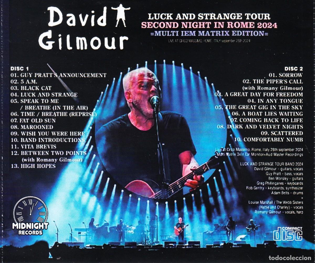 CDs de m&uacute;sica: DAVID GILMOUR. SECOND NIGHT AT CIRCO MASSIMO IN ROMA. 2 CD. - Foto 2