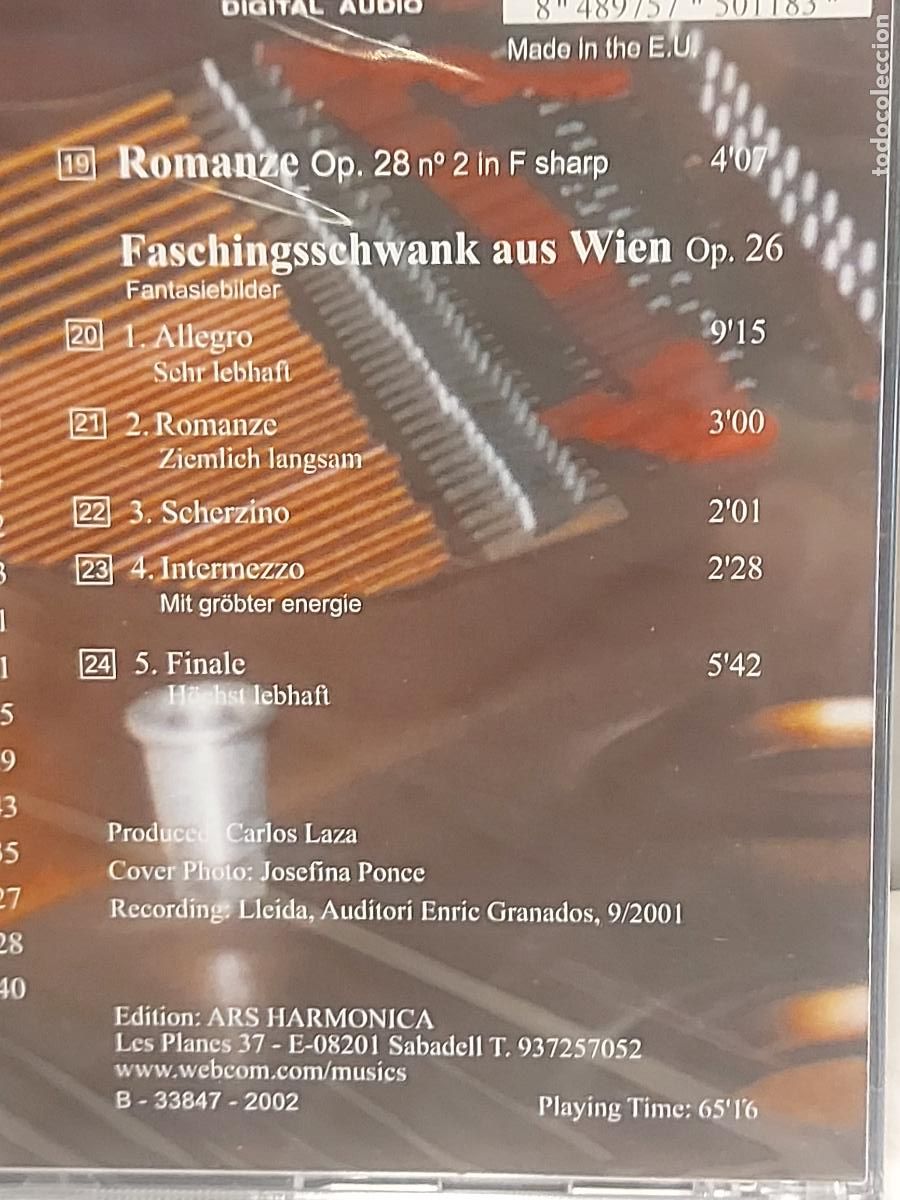 CDs de m&uacute;sica: DANIEL BLANCH (PIANO) / SCHUMANN / CD-ARS HARMONICA-2002 / 24 TEMAS / PRECINTADO - Foto 4
